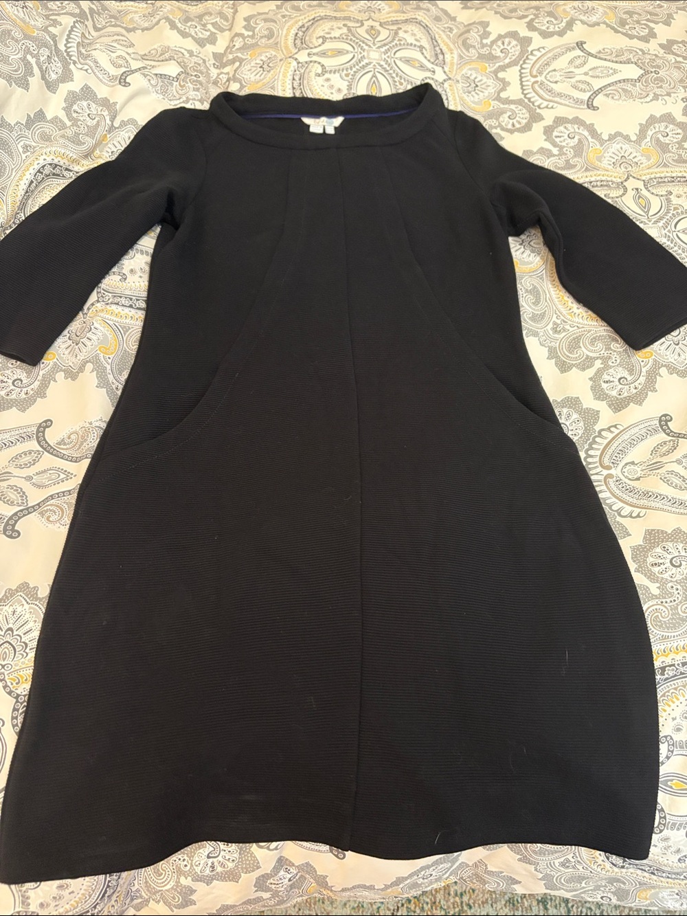 Boden Black Long-Sleeve A-Line Dress